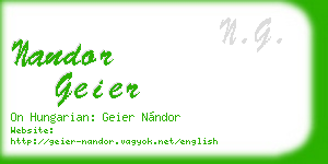 nandor geier business card